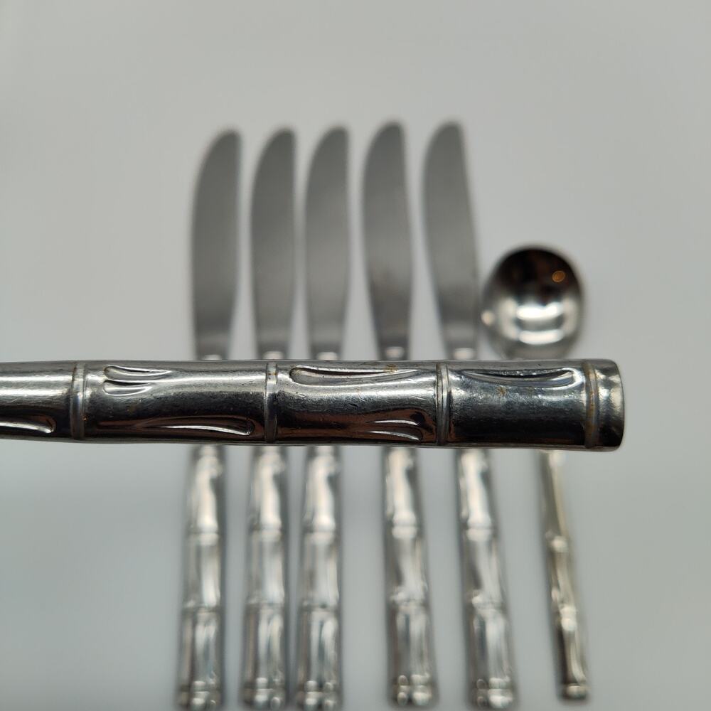 8X BK The Cellar CLF2 Stainless Silverware Flatware Bamboo Butter Dinner Knives